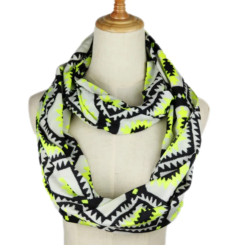 

2019 New Fashion Women yellow ring Scarf Printed Ring loop Scarves Infinity Shawl Wrap High Quality spring Autumn