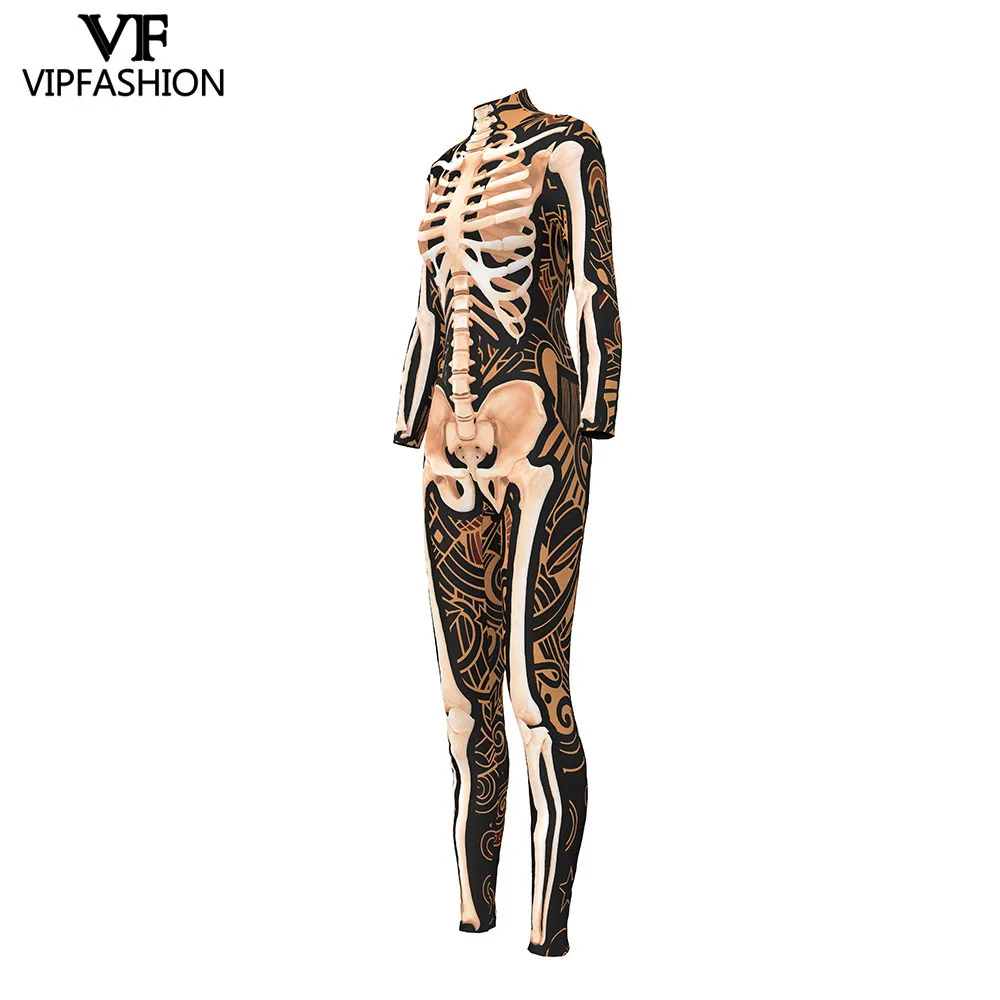 VIP Мода новые продукты 3D Скелет печати комбинезоны Хэллоуин костюмы для женщин комбинезон сексуальные боди