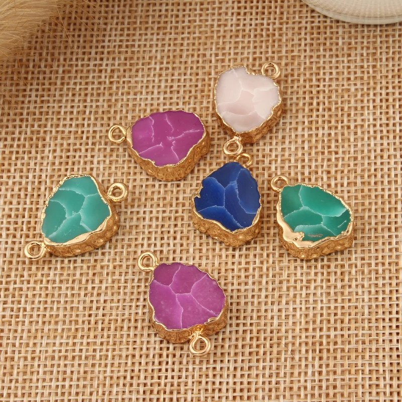 

2pcs Irregular Triangle Natural Stone Connector Pendant Accessories Diy Making Necklace Charms Jewelry Finding oorbellen make