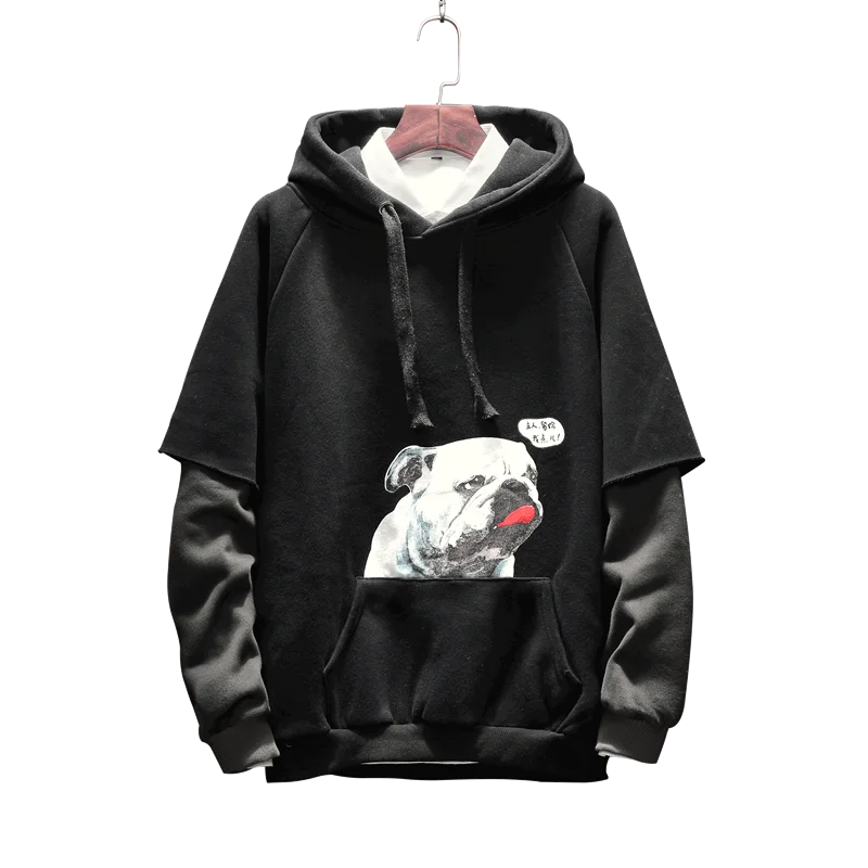 Spring Casual Hoodies Fashion New men's  Sweatshirts  Hip Hop Sweat Printed Dog 