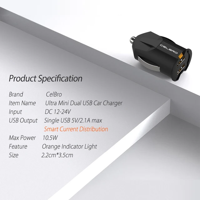 Smallest Mini USB Car Charger Adapter 2A Car USB Charger Mobile Phone Dual USB Car-charger Auto Charge 2 port for iPhone Samsung