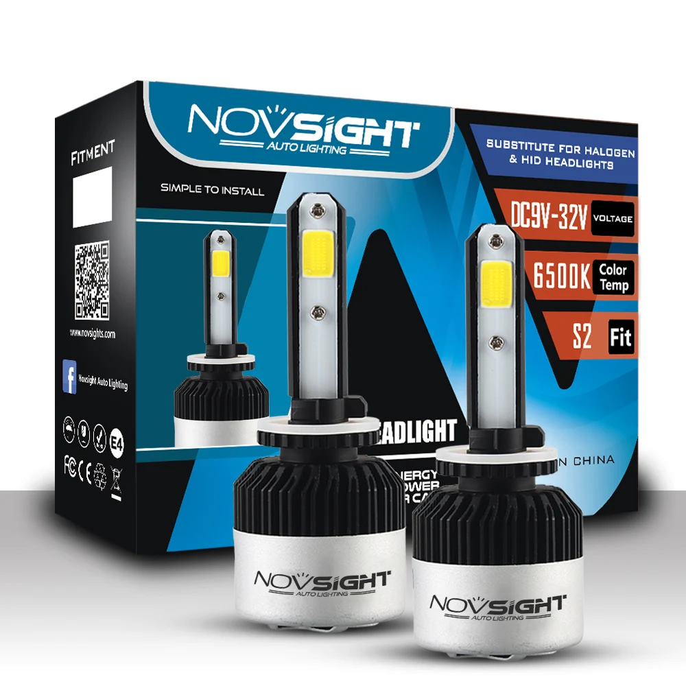 

NOVSIGHT 2PCS H1 H4 H7 H11 Car headlight 72W 4500LM 12V 9005 9006 LED Headlight Bulbs 6500K White LED Fog Car Auto Lamps