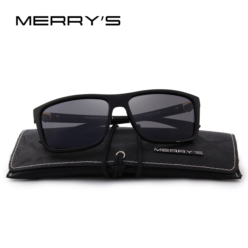 Merry's Дизайнерские мужские поляризованные солнцезащитные очки, модные мужские очки с защитой от ультрафиолета S'8225 - Цвет линз: C01 Black