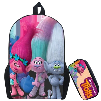 

16-inch Mochilas Infantil Trolls Bag Cartoon Backpack Kids Boys Age 7-13 Children School Bags Boy&Girls
