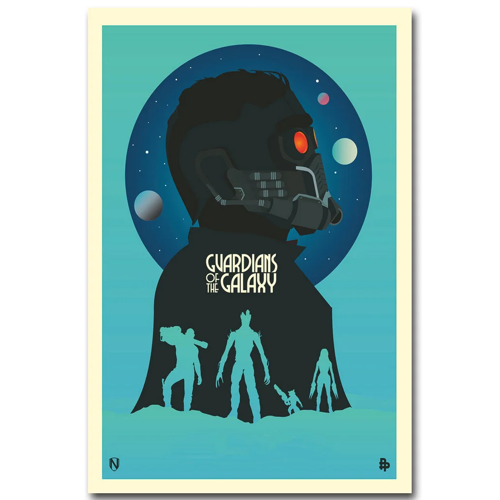 Звездный Властелин-хранитель галактики художественная шелковая ткань плакат минимализм принт фильм о супергероях картина для комнаты настенный Декор 17