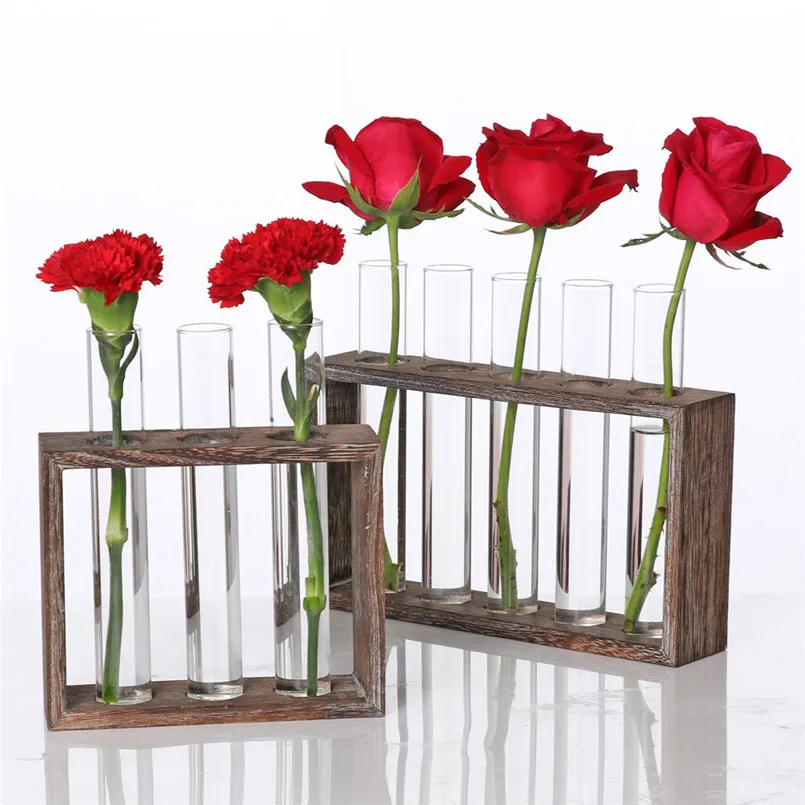 Креативный цветочный горшок гидропонное растение прозрачная ваза деревянная рамка Кофейня декор комнаты Macetas 40JUN20