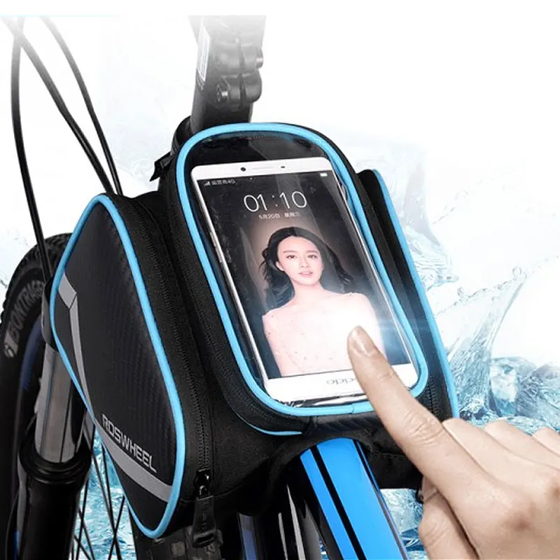 

ROSWHEEL Bicycle Smart Phone Bag 5.7 / 6.2 inch Large Touch Screen MTB Road Bike Cycling Top Frame Tube Basket Storage D12813M