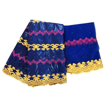 

2019 african brocade fabric cotton bazin riche getzner indian fabrics embroidered lace nigerian sego gele headtie 5+2 yards/lot