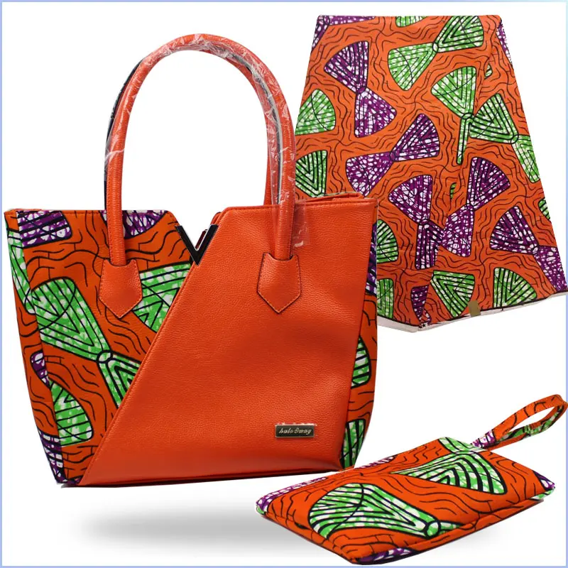 Latest design african fabric wax print ladies purse bag handbag  B16090604