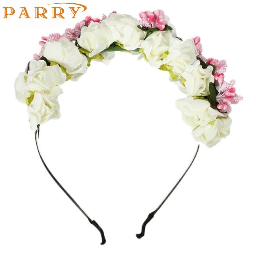 

Newly Design Women Girls Flowers Bridal Wreath Holder Hair Band Wedding Hair Accessories 160701 Drop Shipping