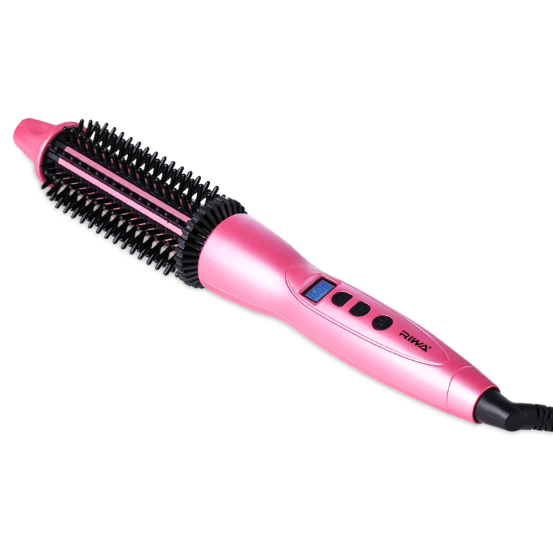 

Riwa LCD display intelligent control temperature hot electric coil comb Multifunctional curler straightener Marcel tool RB-8305