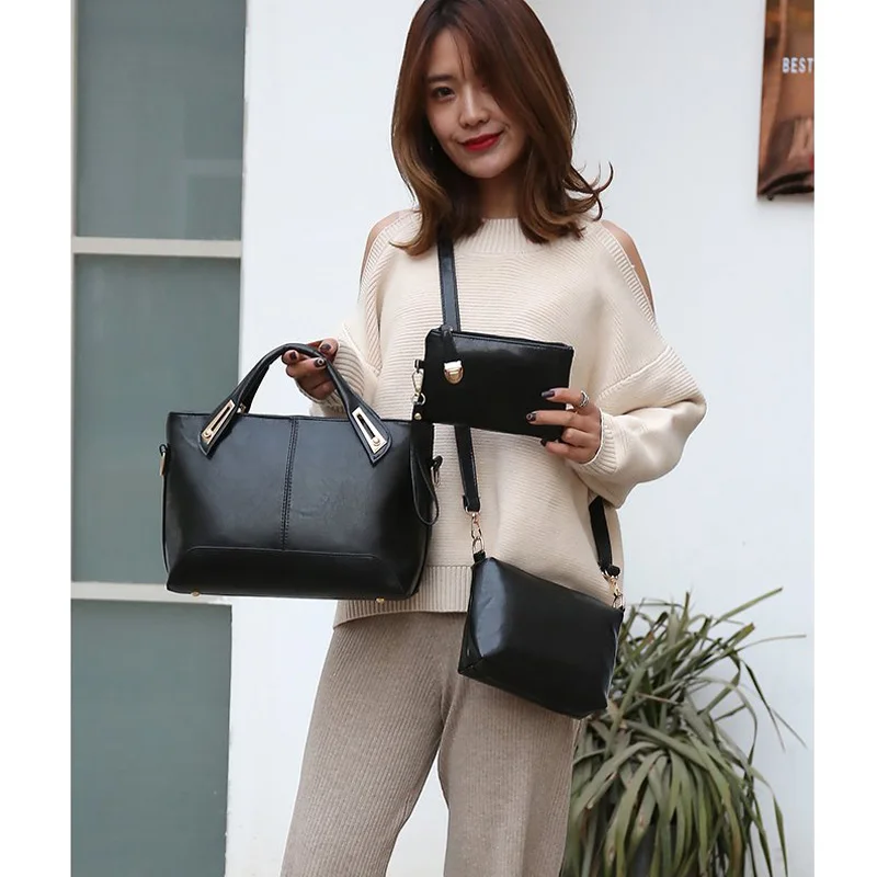 

Hot Selling 1 Set Women Lady Shoulder Crossbody Bag PU Zipper Solid Color Vintage with Handbag -B5