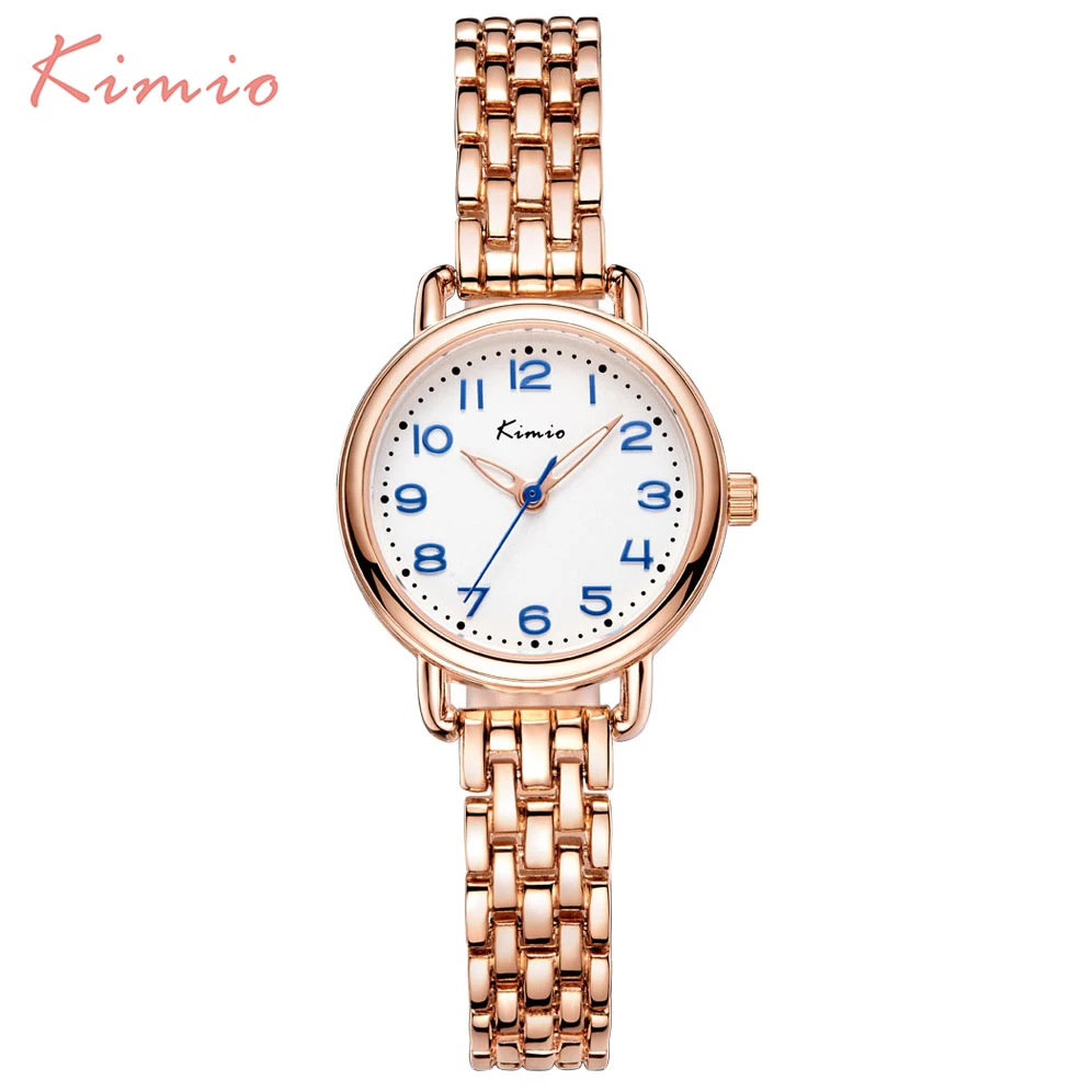

KIMIO Top brand Bracelet watch Fashion Simple women Quartz Handmade 3D Female Dress Watch steel Ladies Clock Relogio Feminino