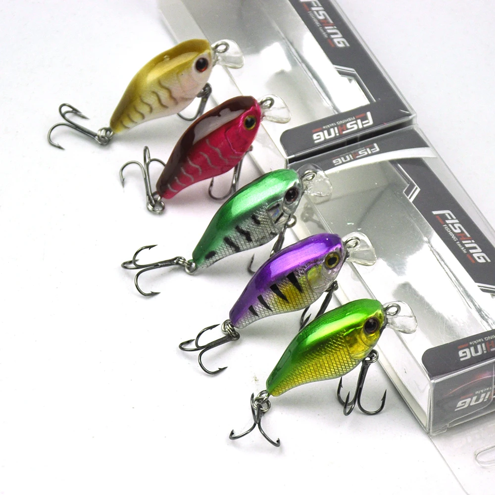 

5pcs 40mm 5.9g Long Distance Hard Fishing Lures Crank Baits Mino w/ PVC Display Box