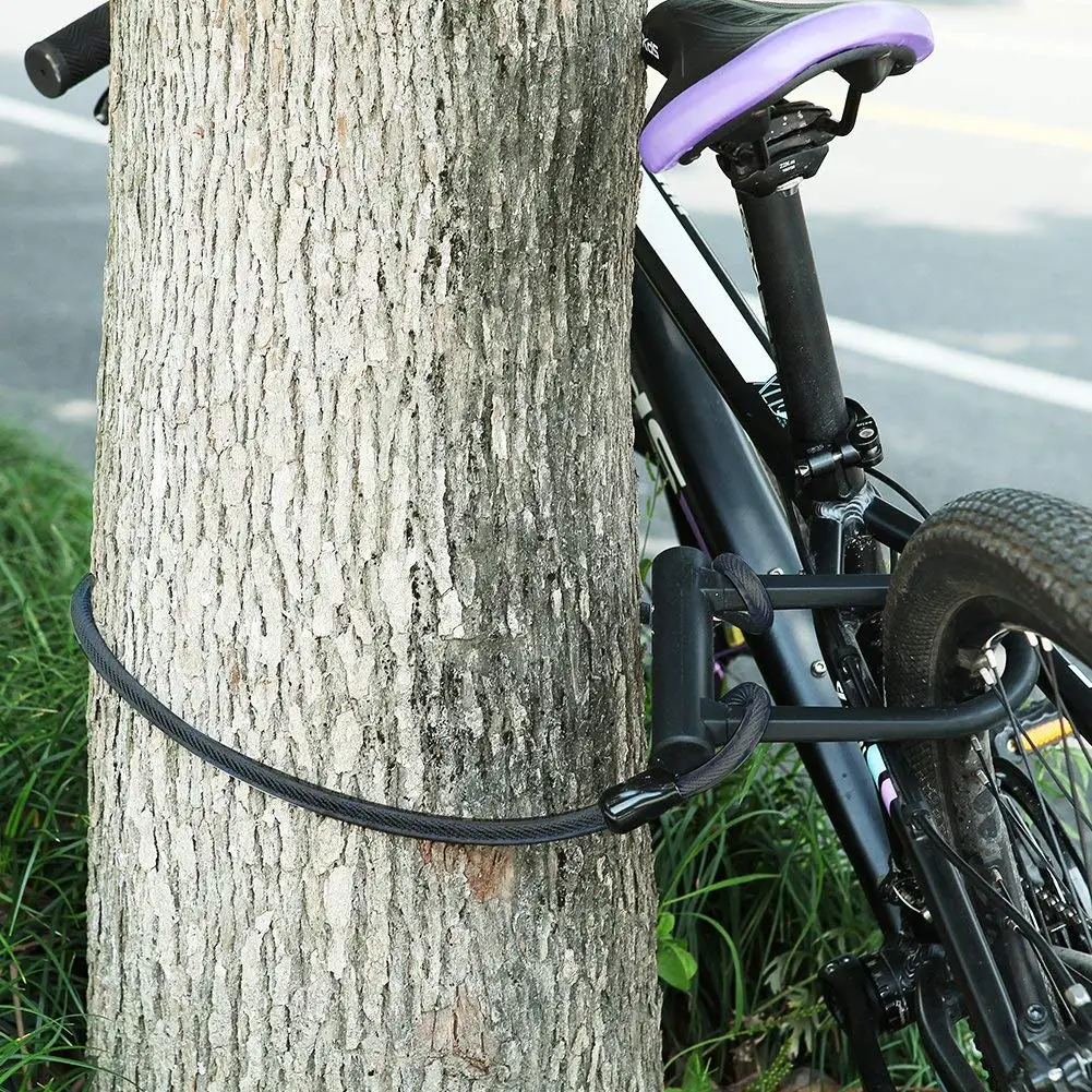 Bicycle U-lock motorcycle anti-theft lock mountain bike steel cable bar lock electric car lock