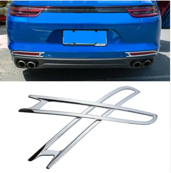 

Car Styling 2pcs For Porsche Panamera 2017-18 ABS Rear Fog Lamp Frame Decoration Cover Trim Auto exterior Modified
