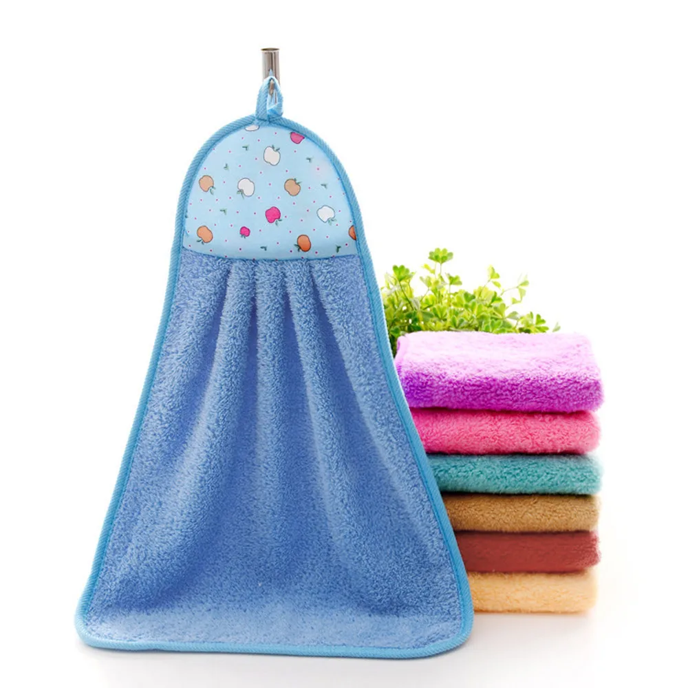 

Hand Towel Soft Plush Hanging Wipe Bathing Towel