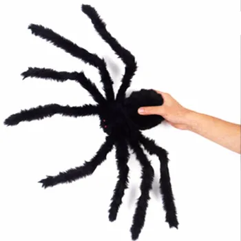 

Interesting Black 1 Pcs Halloween Plastic Spider Decoration Prop Realistic Toy Joke Creative Spider Props Toys