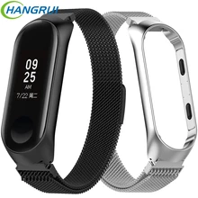 Milanese magnet strap for xiaomi mi band 3 4 stainless steel watch band for xiaomi wristband replacement metal bracelet miband 3