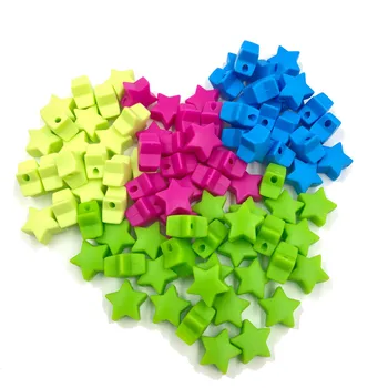 

Star Shape Silicone Beads Food Grade Teether Ecofriendly Beads Bracelet Diy Jewelry Baby Teether 10pcs