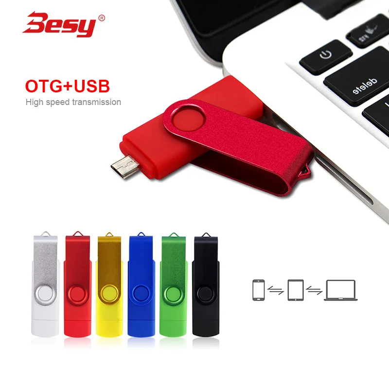 

New Usb 2.0 rotatable OTG USB flash drive for SmartPhone/Tablet/PC 4GB 8GB 16GB 32GB 64GB 128GB Pendrive High speed pen drive