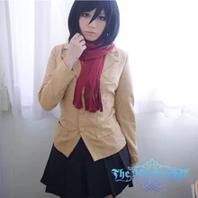 Japón ataque de dibujos animados sobre titan mikasa ackerman cos ropa traje femenino trajes de cosplay de anime japonés uniforme escolar para las niñas