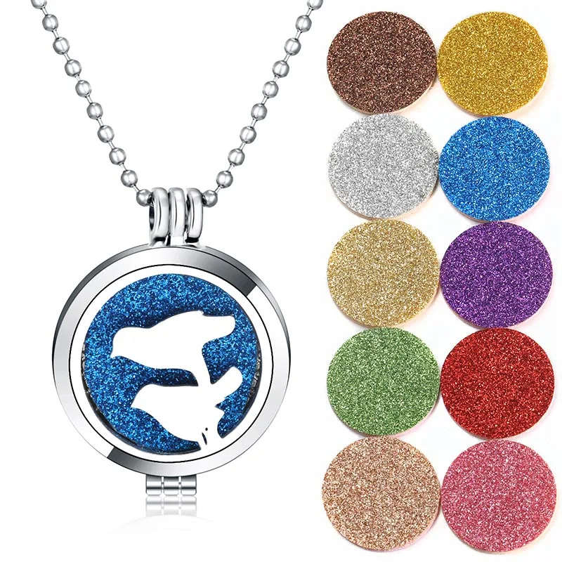 

New Aromatherapy Jewelry Essential Oil Diffuser Necklace Blessing Little Sparrow Perfume Lockets Pendants Aroma Diffuser Jewelry