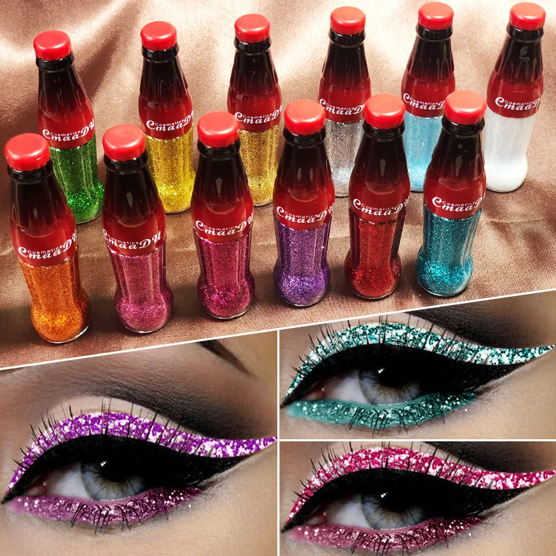 

Glitter Eyeliner Metallic Eyesliner Colorful Sparkling Eyeliner Waterproof Eyes Cosmetic Party Smoky Eyes Liner Makeup TSLM1