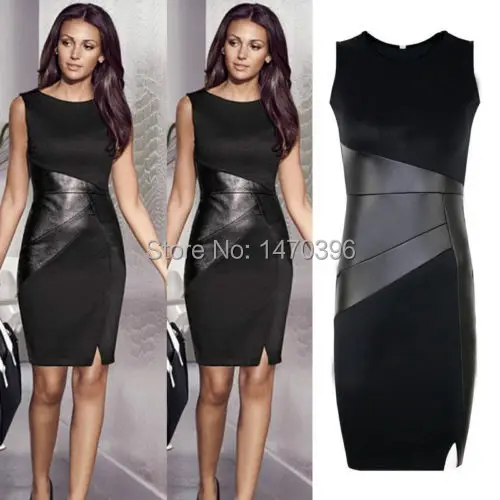  font b Sexy b font font b Women b font Black Bodycon Sleeveless Work Party