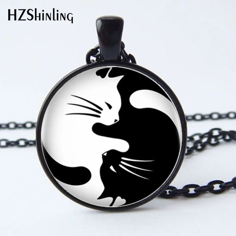 Женское ожерелье с подвеской в виде кошки Инь Янь|cat necklace|fashion statement necklacestatement necklace