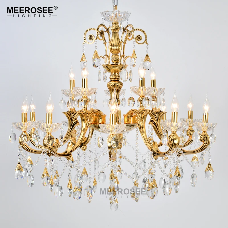 

Crystal Chandelier Lighting Candle Large Foyer Modern Chandelier Fixture light lamparas de techo Suspension Hanging Lamp 15 Arms