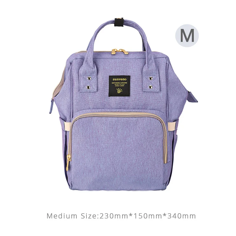 Sunveno самый популярный рюкзак для мамы Модная деткая сумка Бренд M/S размер детские сумки сумка для коляски для беременных - Цвет: Blue purple M