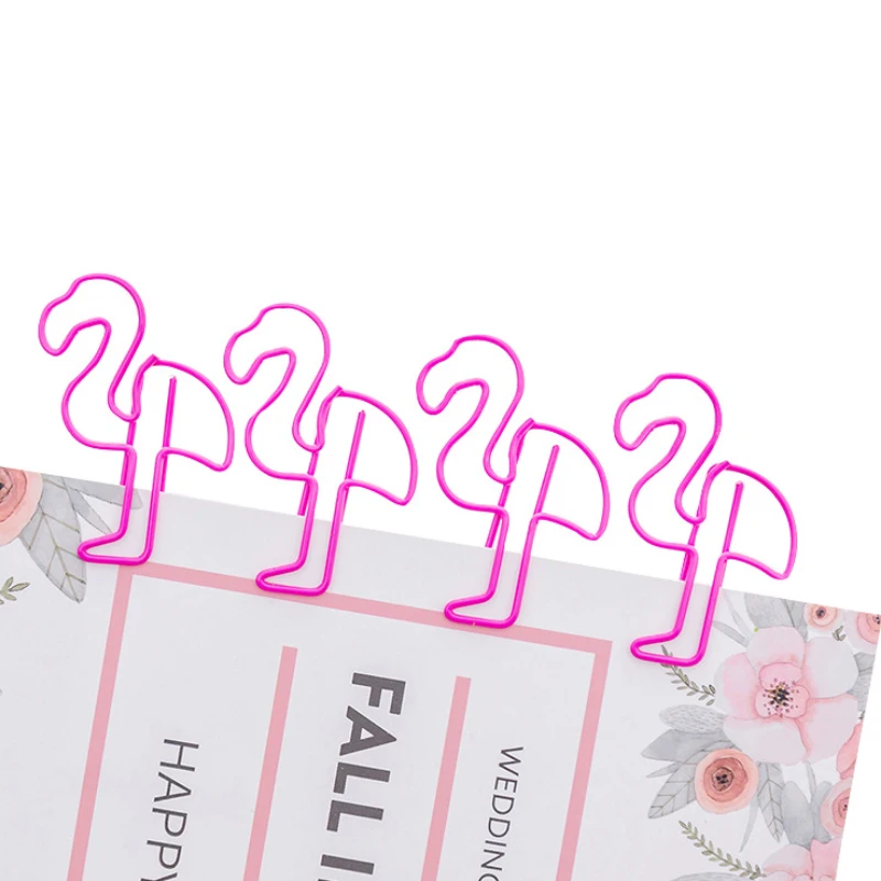 100 шт./лот креативный Розовый фламинго металлическая Закладка миниатюрный зажим для бумаги книги школьные маркеры офисные поставки
