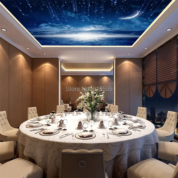 3D Star, Nebula, Night Sky Wall Painting, Ceiling Wallpaper, TV fundo
