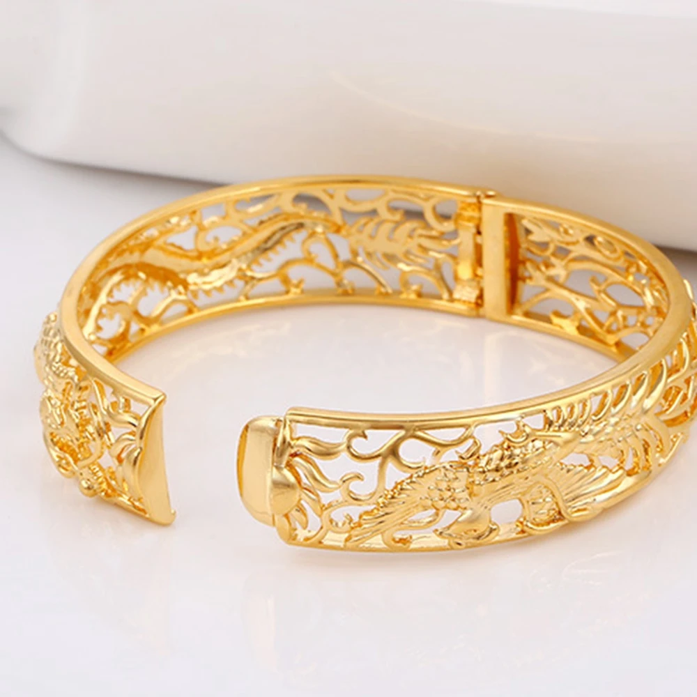 Женский браслет с желтым драконом диаметром 6 см|women bangles|bangle braceletwomen bangle bracelet |