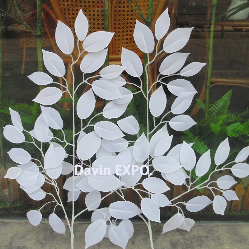 

12 pcs Decor artificial plants white silk artificial leaves home decoration leaves wedding party arch wedding vintage supplies