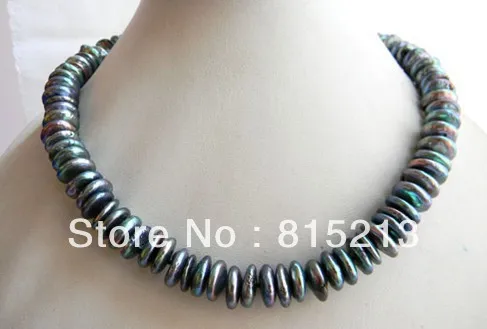 

N1711 A 12mm Black Coin Freshwater Pearl Necklace N Discount NEW