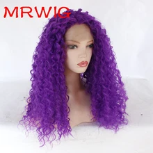 MRWIG 26in Настоящее фото длинное кудрявый синтетический передний парик шнурка высокой плотности 180 термостойкий для женщин