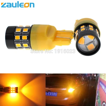 

Zauleon 2pcs 7443 7444NA T20 Wedege W21/5W Amber Yellow LED for Turn Signal Light Bulb with 495 lumens Car replace LED Lamp