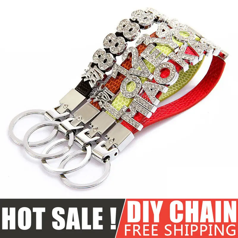 Digital Decor Keychain Promotion For Promotional 1pcs Fashion Metal Leather Auto Car Keyring Rs Standard Keychain Key Rings For Audi A4 A5