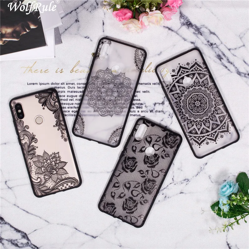 WolfRule Embossed Lace Case Xiaomi Redmi S2 Cover Hard PC Clear Relief Retro Flower For Funda |