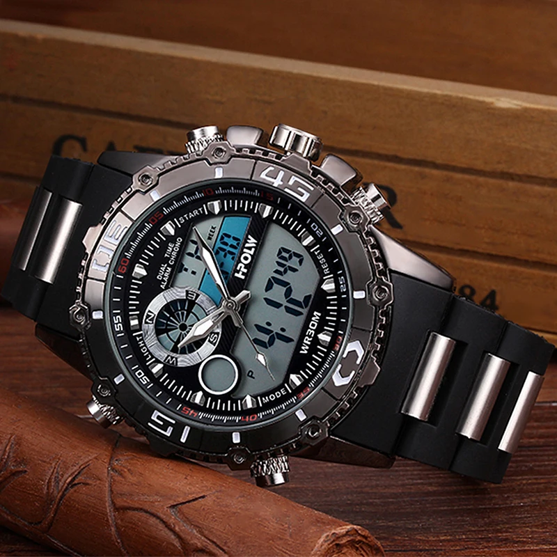 

Top Brand Luxury New Analog Digital Quartz Watch Relogio Masculino Mens LED Watches Men Military Waterproof Wristwatch