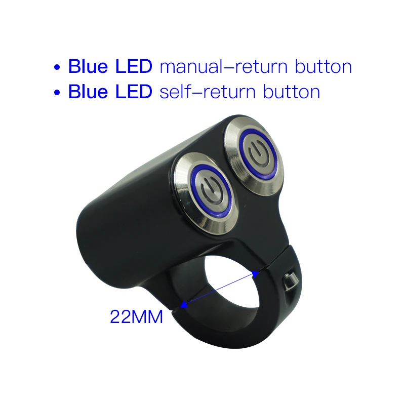 Manual-Self(22mm) 22 мм 25 мм мотоциклетные переключатели фары опасности тормоза противотуманных фар старт Kill ON-OFF управление двойной переключатель с индикатором света - Цвет: Manual-Self(22mm)