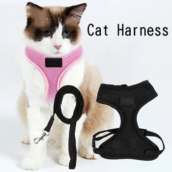 

Pet Cat Harness Leash Set Outdoor Kitten Breathable Walking Collar Strap Pet Accessories WXV Sale