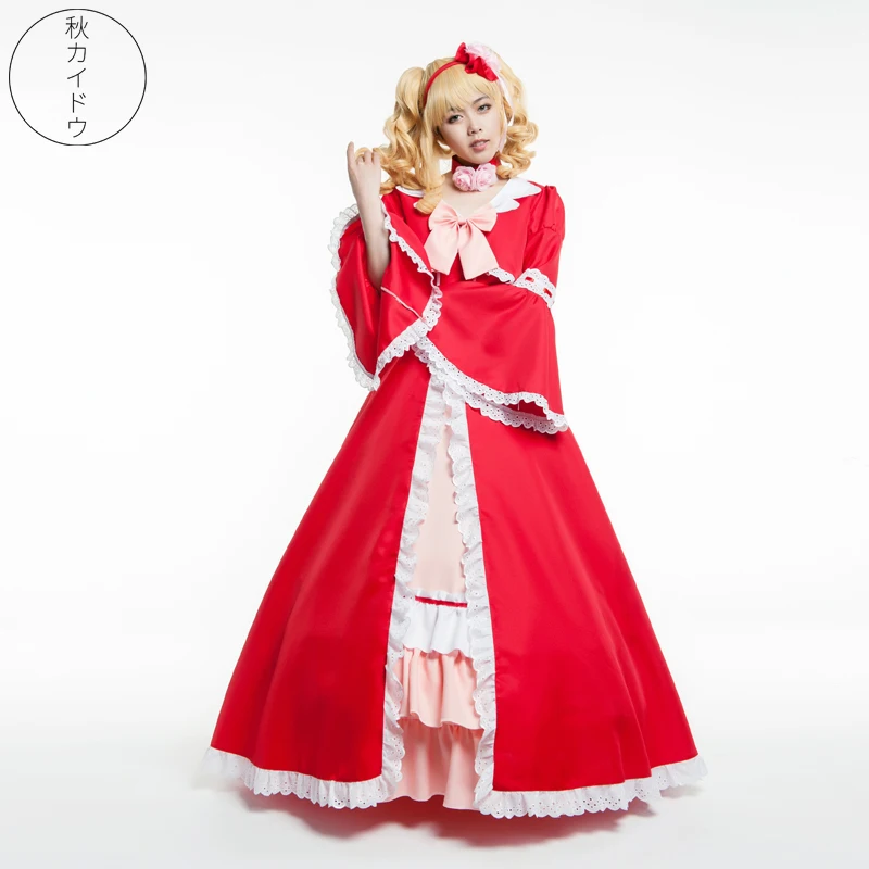 

Anime Black Butler cosplay Elizabeth Ethel Cordelia Midford Halloween cos palace girls female red princess Lolita dress costume