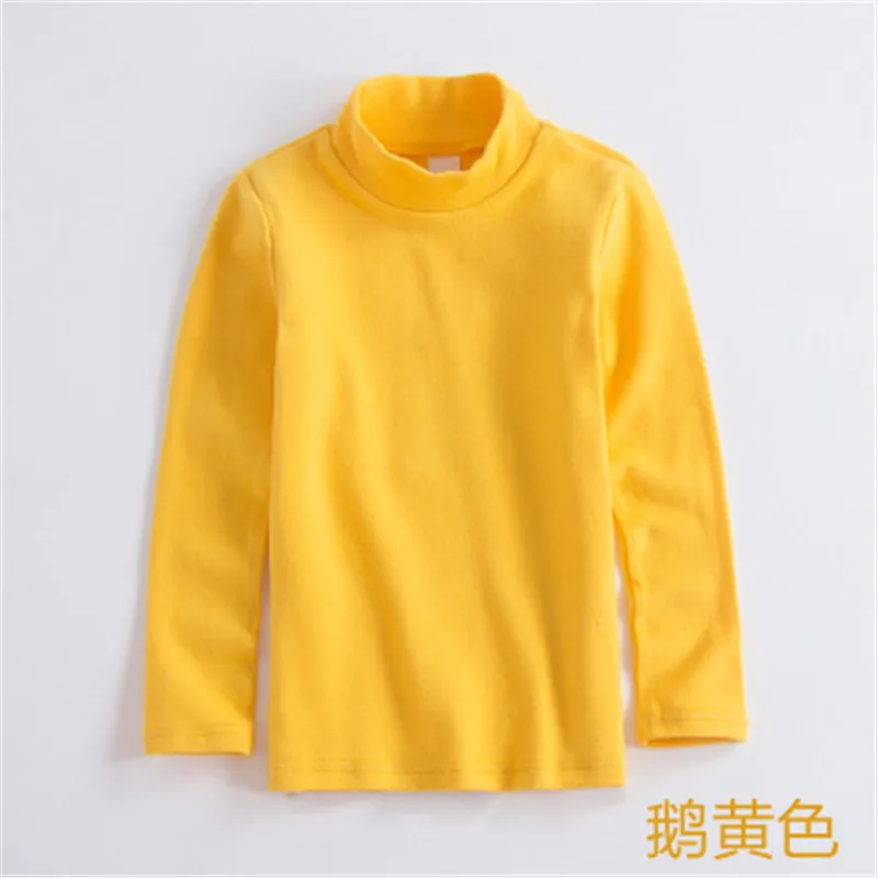Новинка года, зимняя футболка с длинными рукавами и высоким воротником для маленьких мальчиков и девочек, джемпер, хлопковая Детская футболка с длинными рукавами, AA3322 - Цвет: e huang
