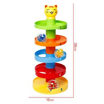 

5 Layer Ball Drop Roll Swirling Tower for Baby Toddler Development Educational Toys FJ88