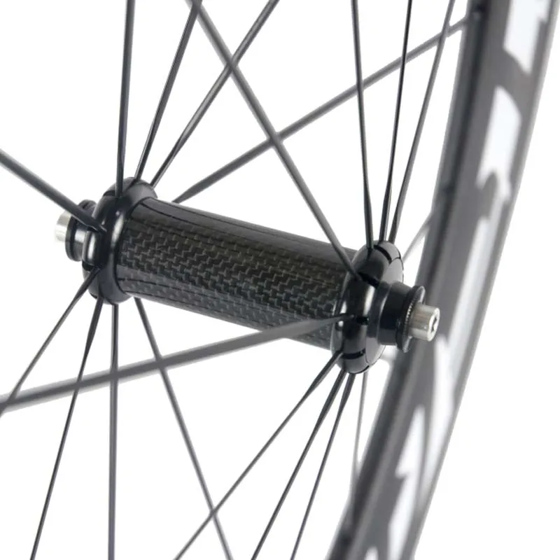 Superteam 700C 88mm Clincher Tubular Road Bike Carbon Wheels 23mm Width Bicycle Wheelset