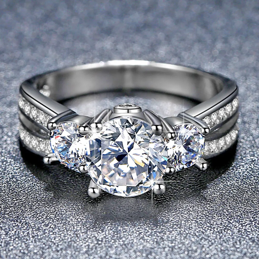 

Beiver Fashion CZ X-Shape Rings for Women in Rhodium Plated Micro Pave Zircon Wedding Jewelry