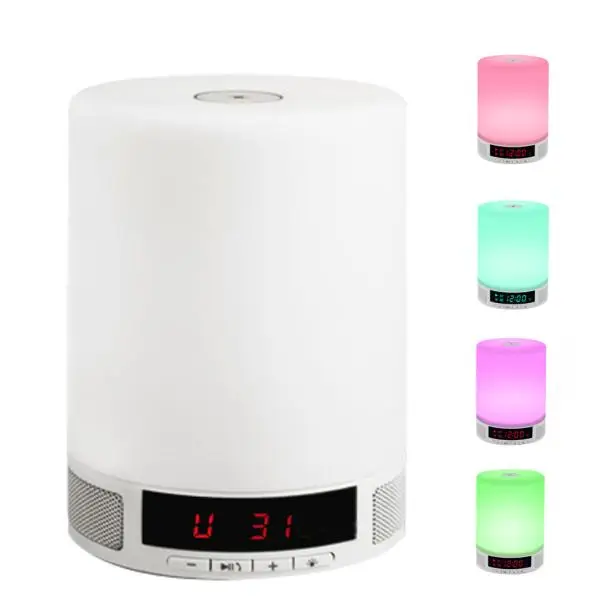 

HIPERDEL bluetooth speaker Wireless Table Lamp Music Sound Box with Alarm Clock Function Touch LED Support Hands C319